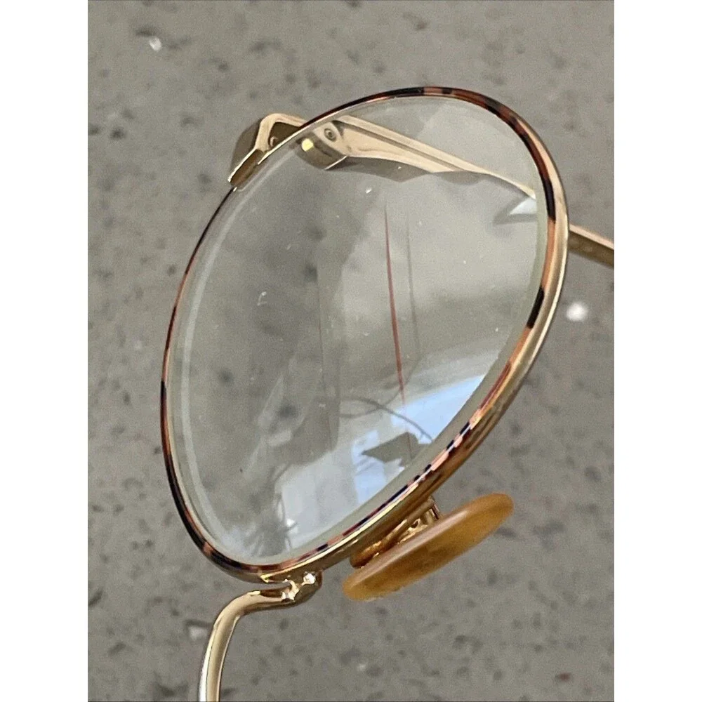 Luxottica 83 gepcopper Eyeglasses Frames ONLY Gold round Full Rim 46-20-130